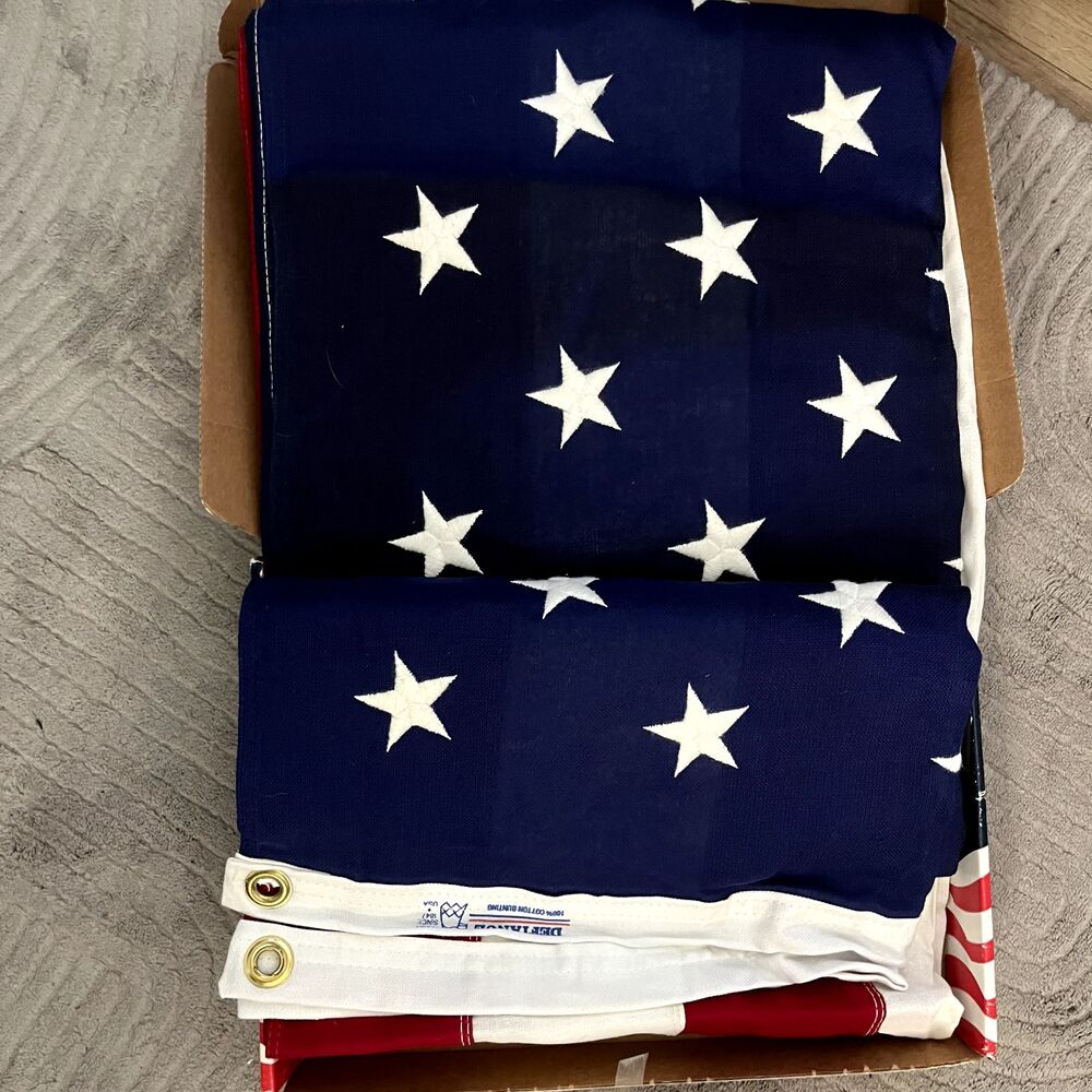 Vintage Annin Defiance 50 Star American Flag 4x6 Cotton Bunting USA Made 1989